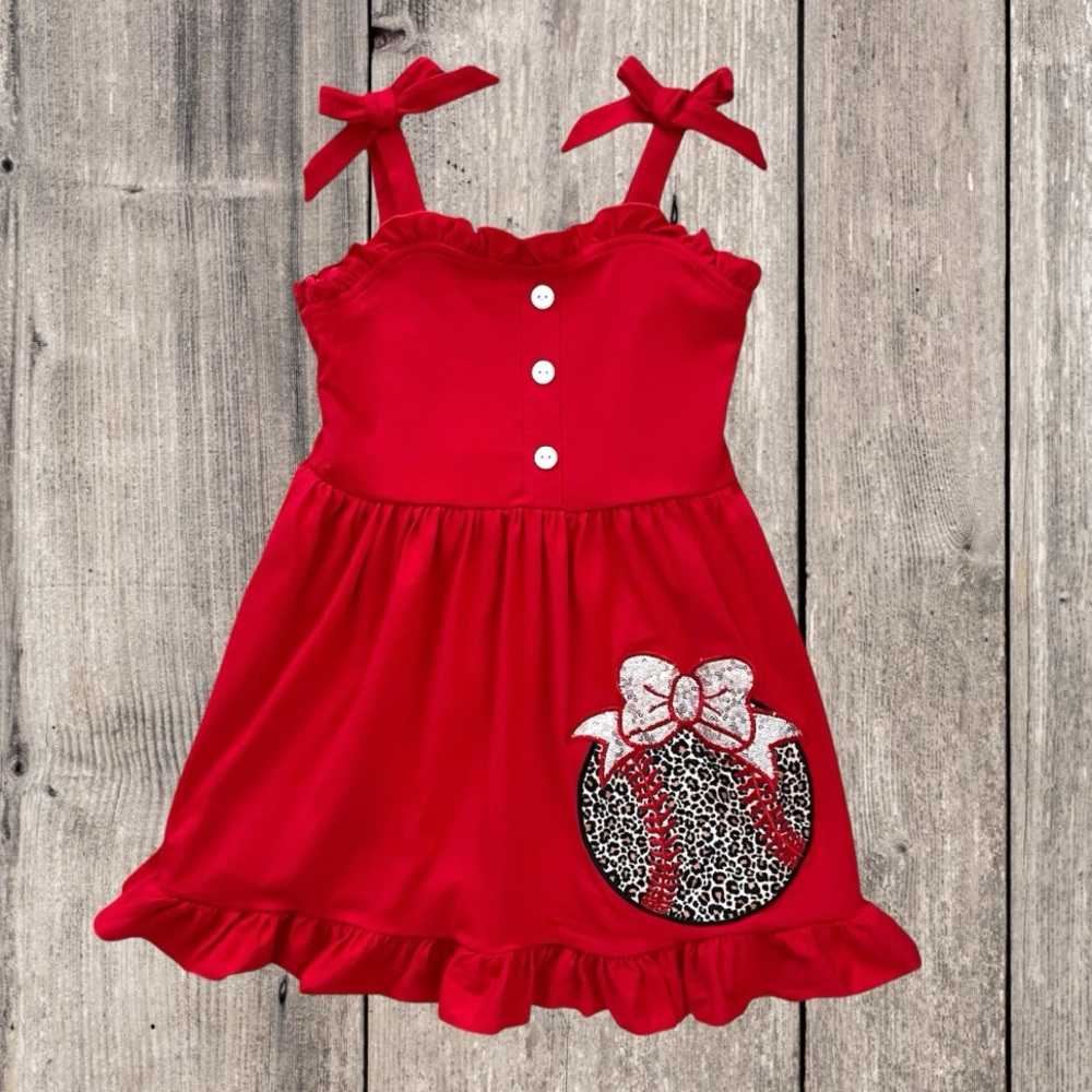 Girl Boutique Red Baseball Dress